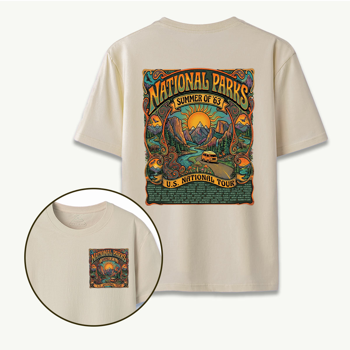 Vintage National Parks US Tour Summer of 63 Retro T-Shirt