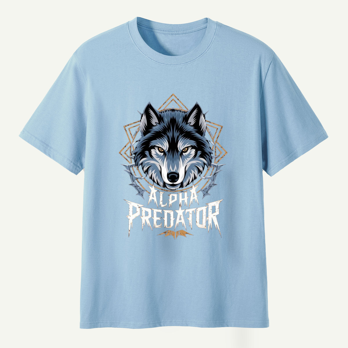 Alpha Predator Wolf Head Geometric Wildlife Emblem T-Shirt