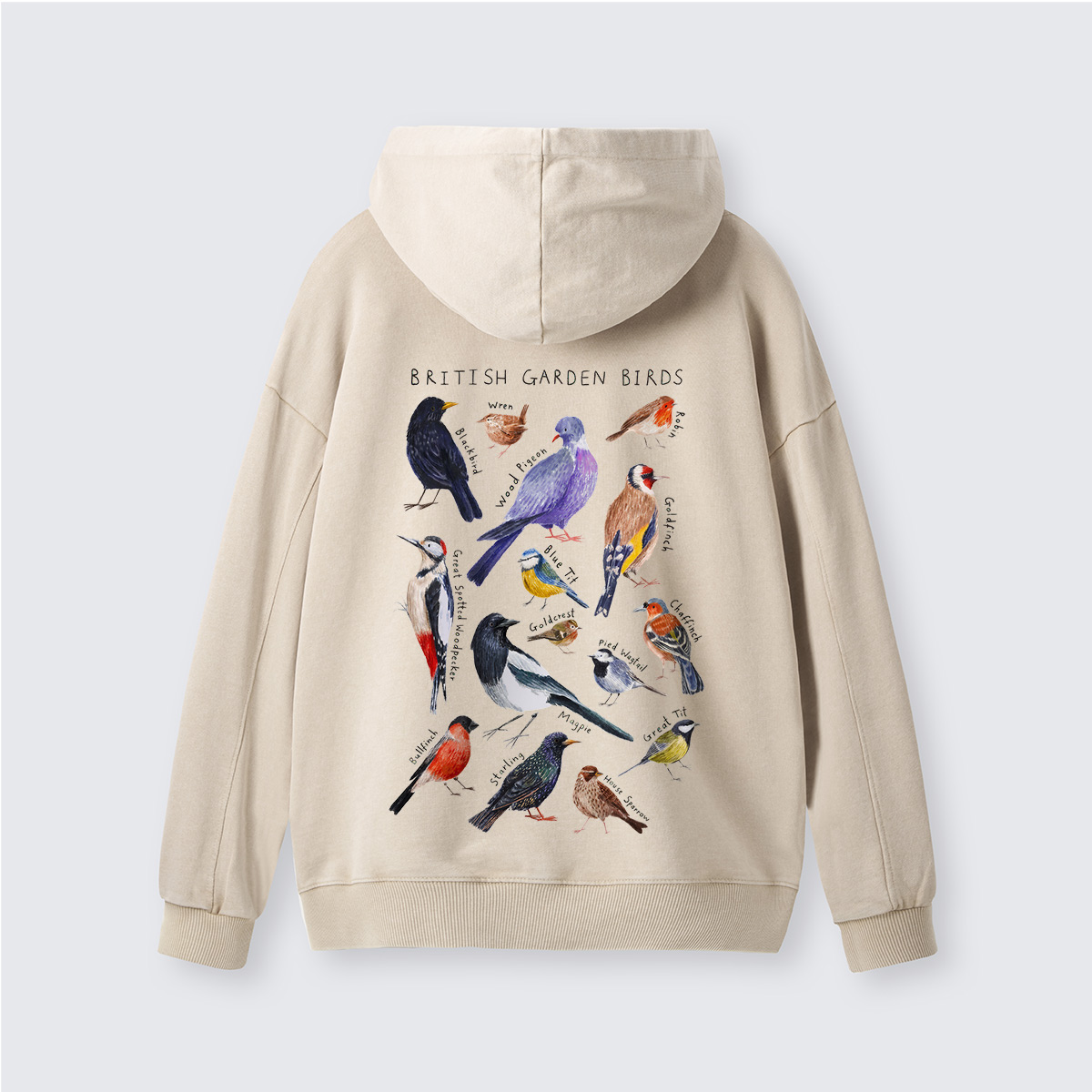 Botanical Garden Birds Wildlife Birdwatching Washed Hoodie