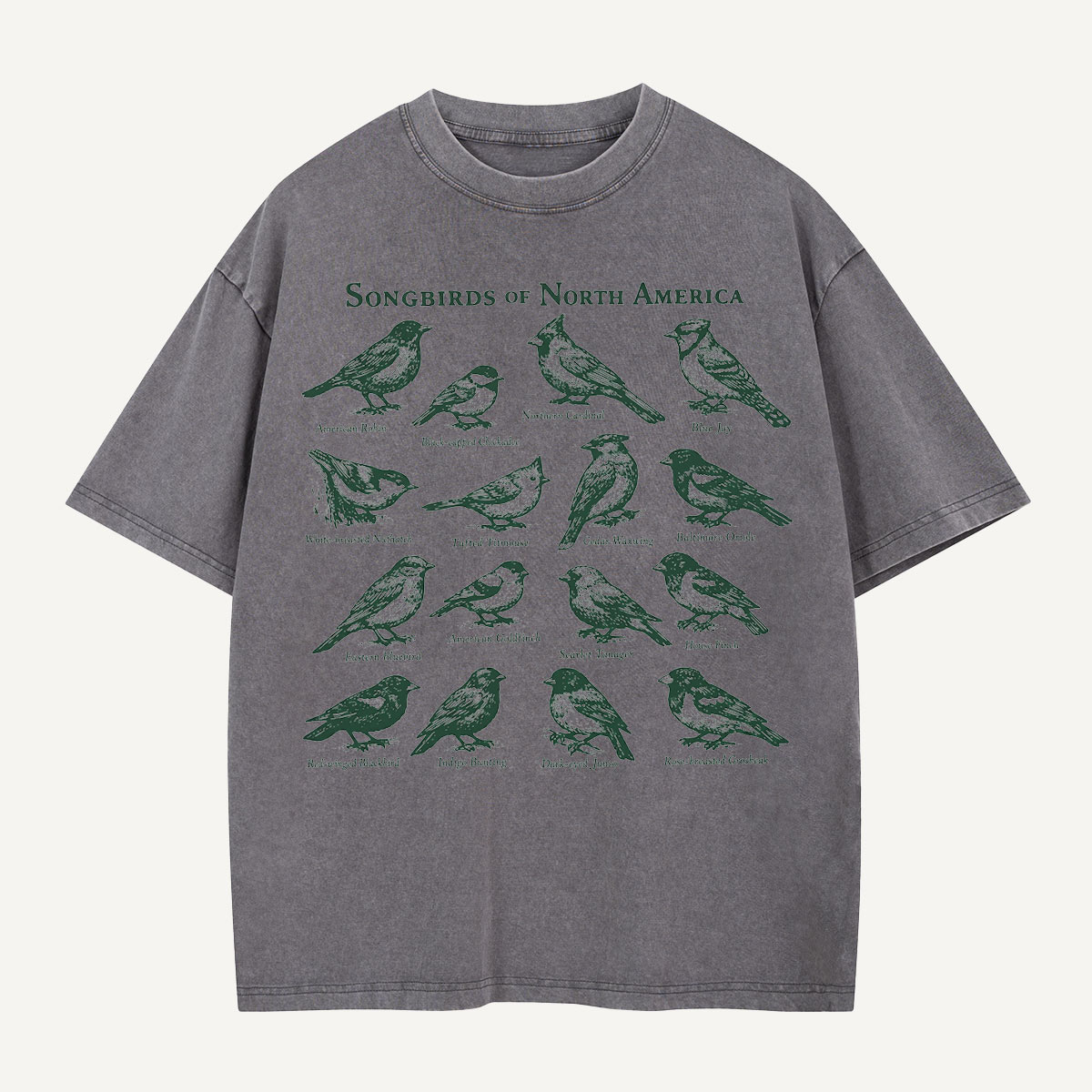 Owl Family In The Pines Washed T-Shirt