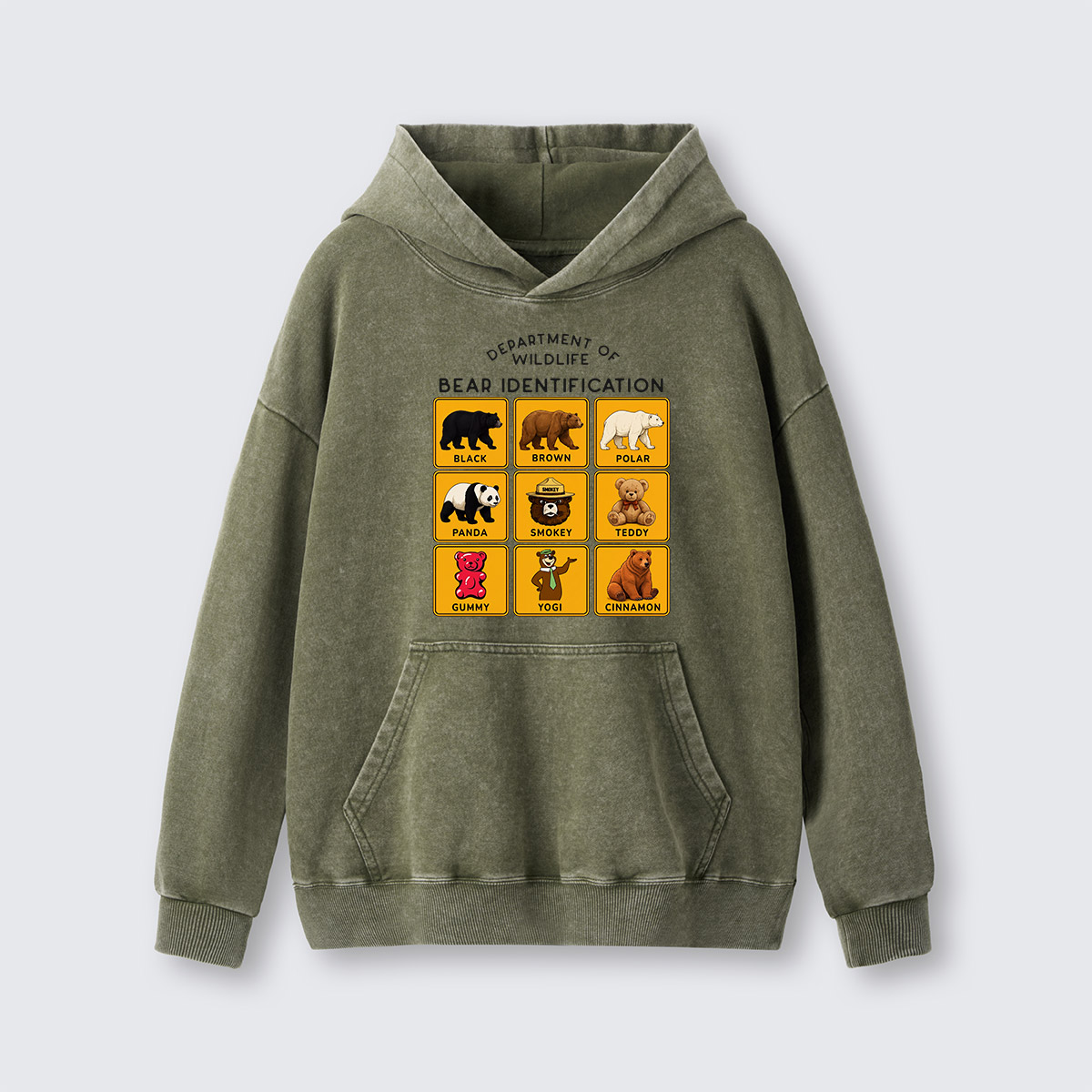 Department of Wildlife Bear Identification Washed Hoodie