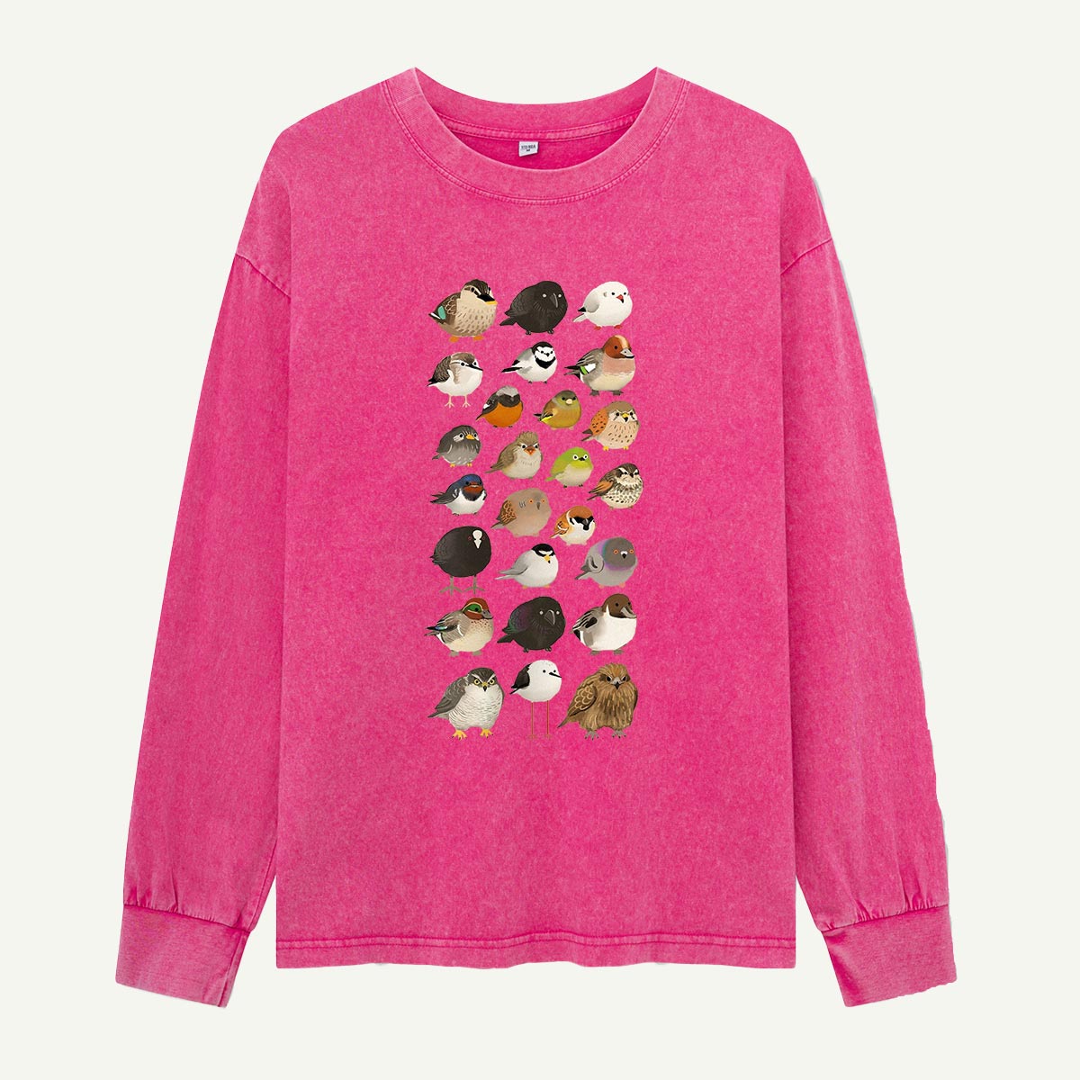 Bird Species Illustration Washed Long Sleeves