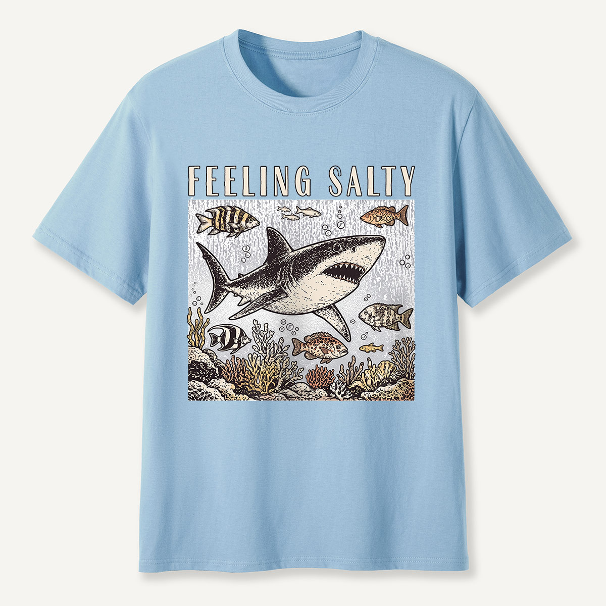 Feeling Salty Shark Ocean Humor T-Shirt