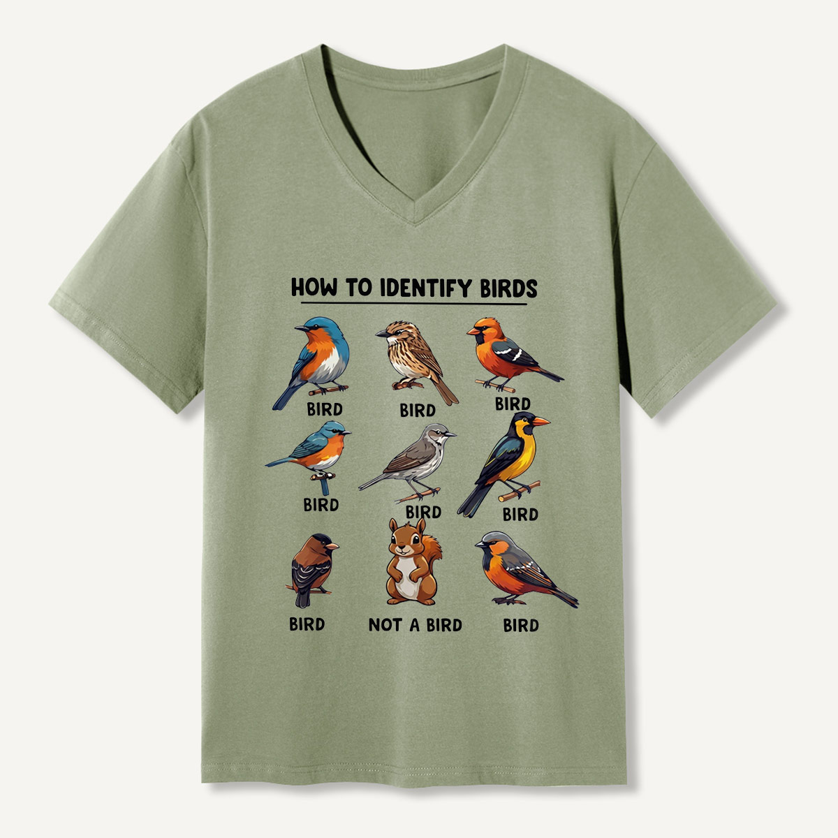 Funny Bird How to Identify Birds V-neck T-Shirt