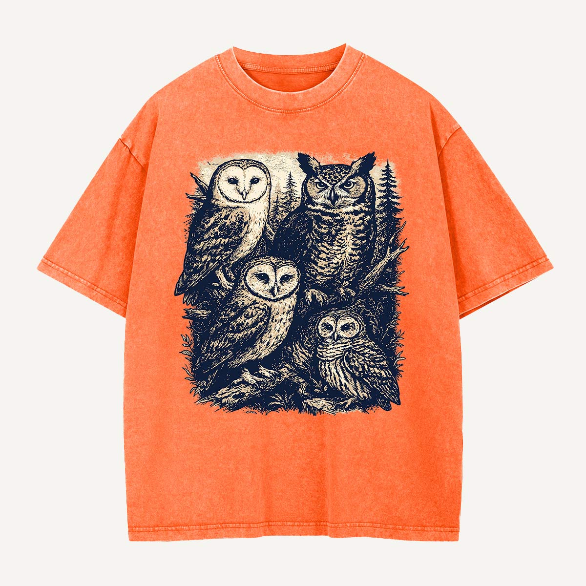 Raven In The Flower Garden Washed T-Shirt