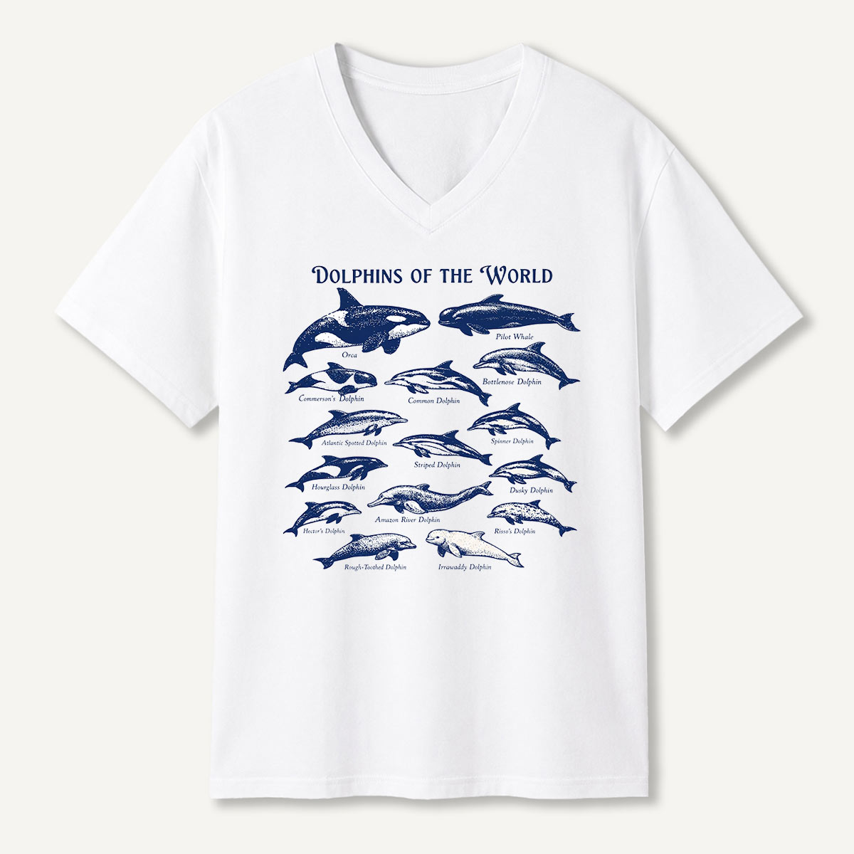 Dolphins Of The World Marine Guide V-neck T-Shirt