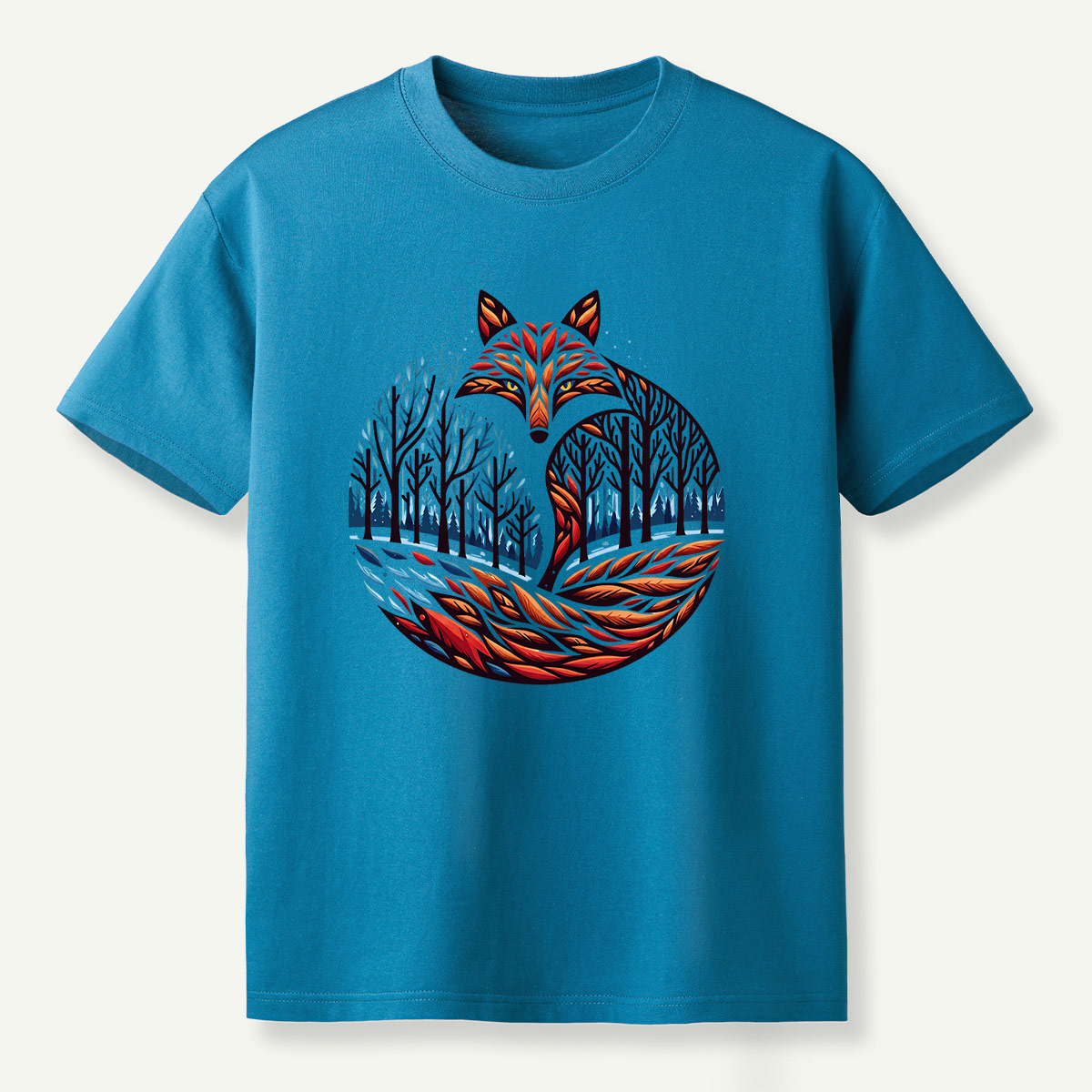 Fox Tail Winter Forestscape T-Shirt