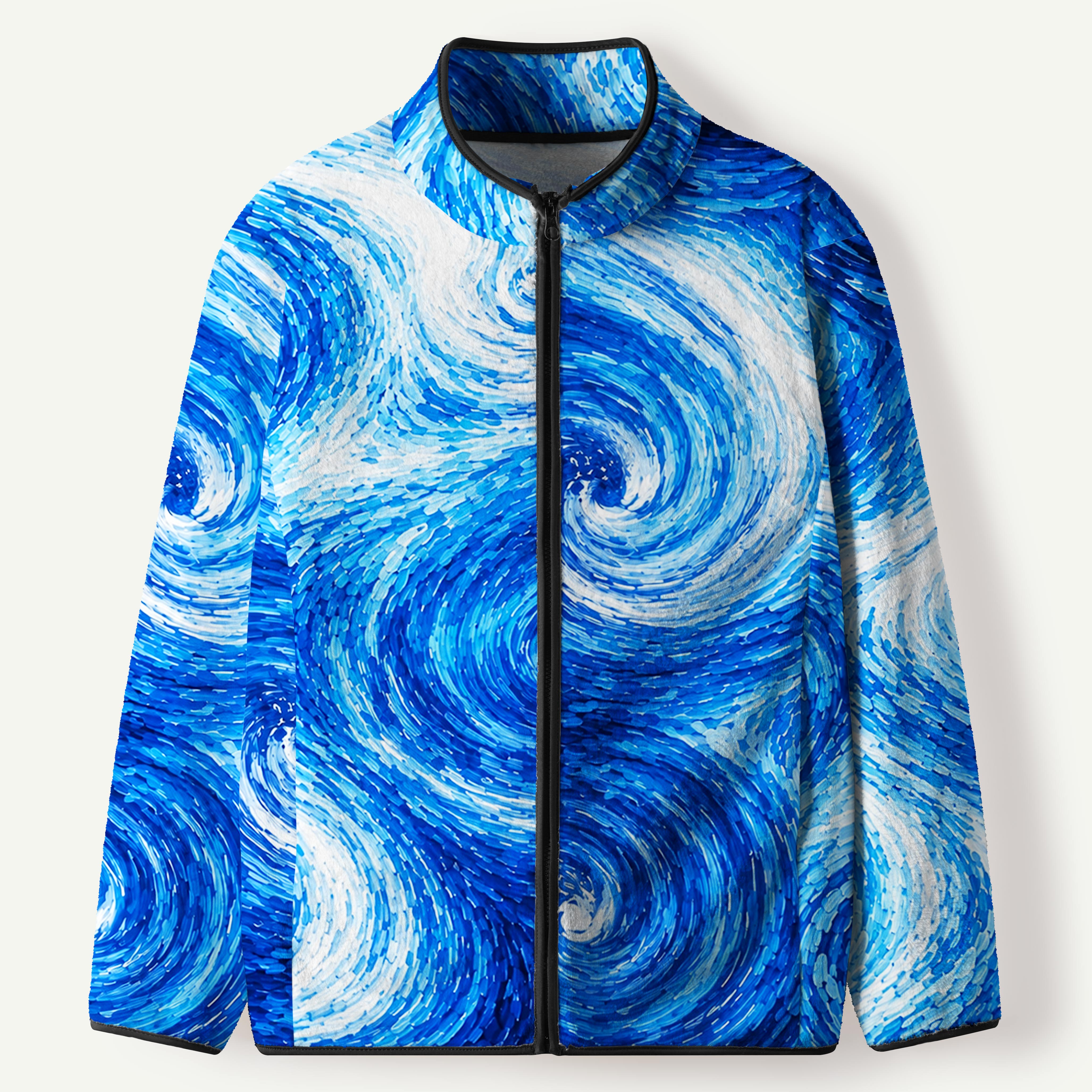 Blue Starry Night Twisted Tree Men's Flannel Zip Front Cardigan