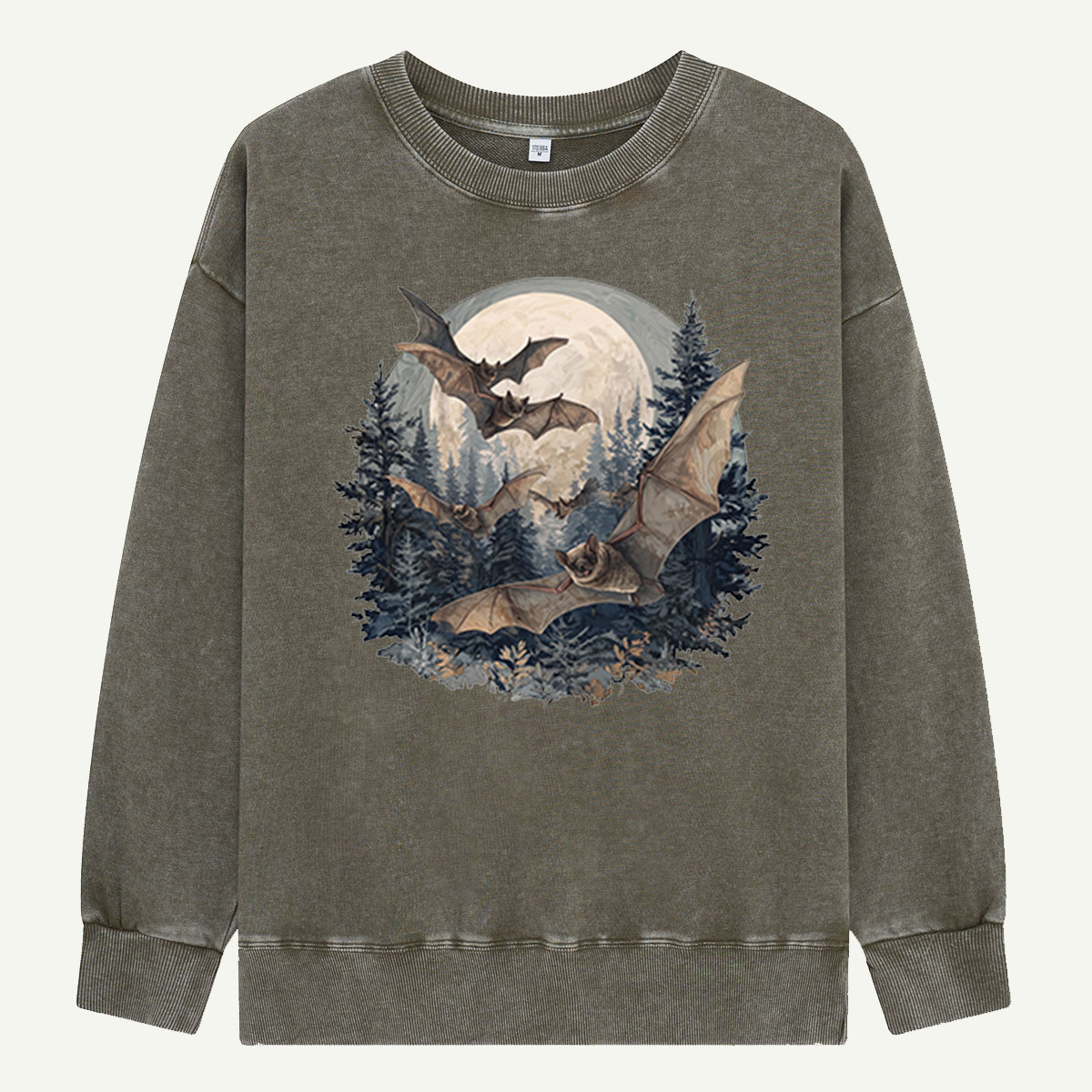 Moonrise Over the Bat Pines Washed Sweatshirts