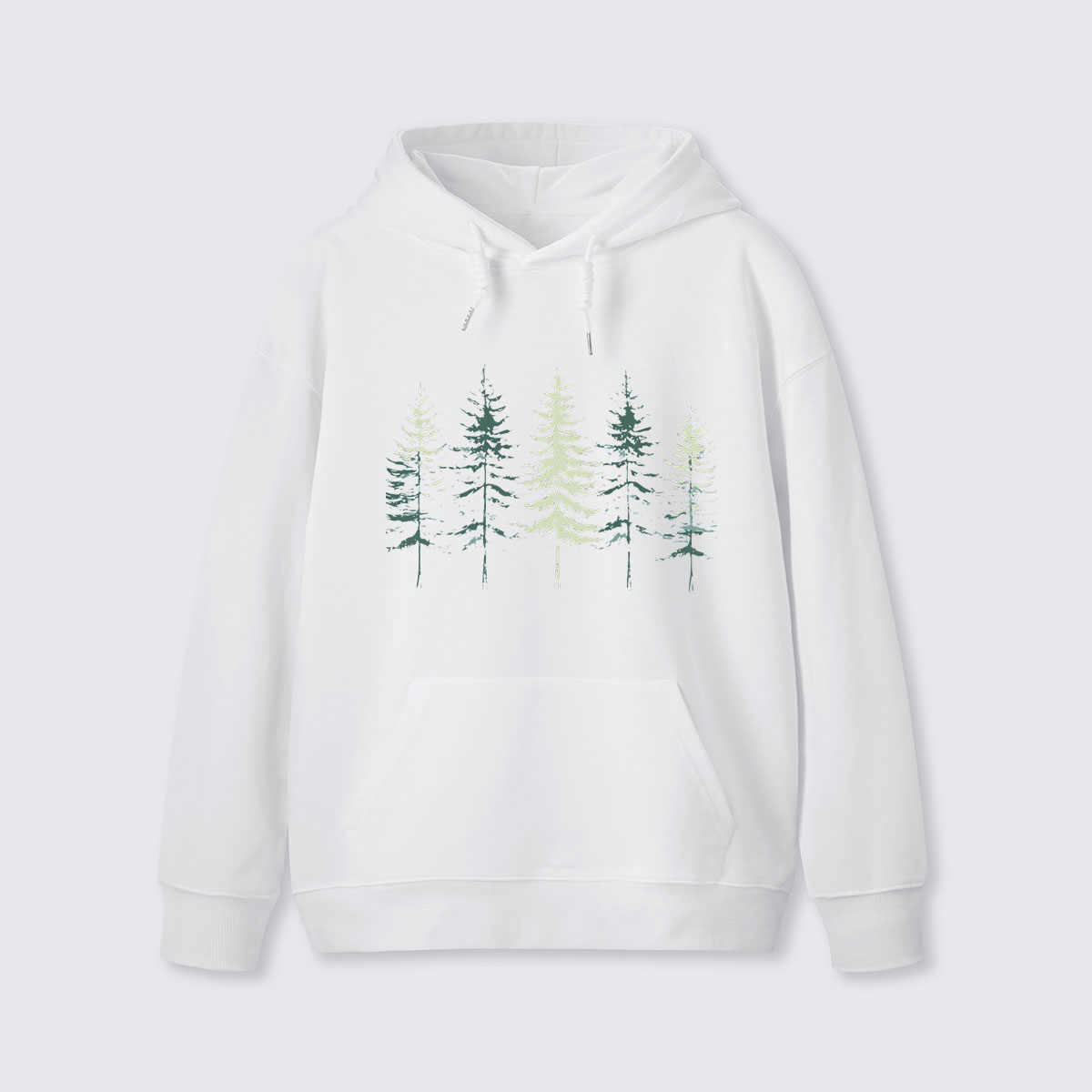 Minimal Pine Forest Silhouette Hoodie