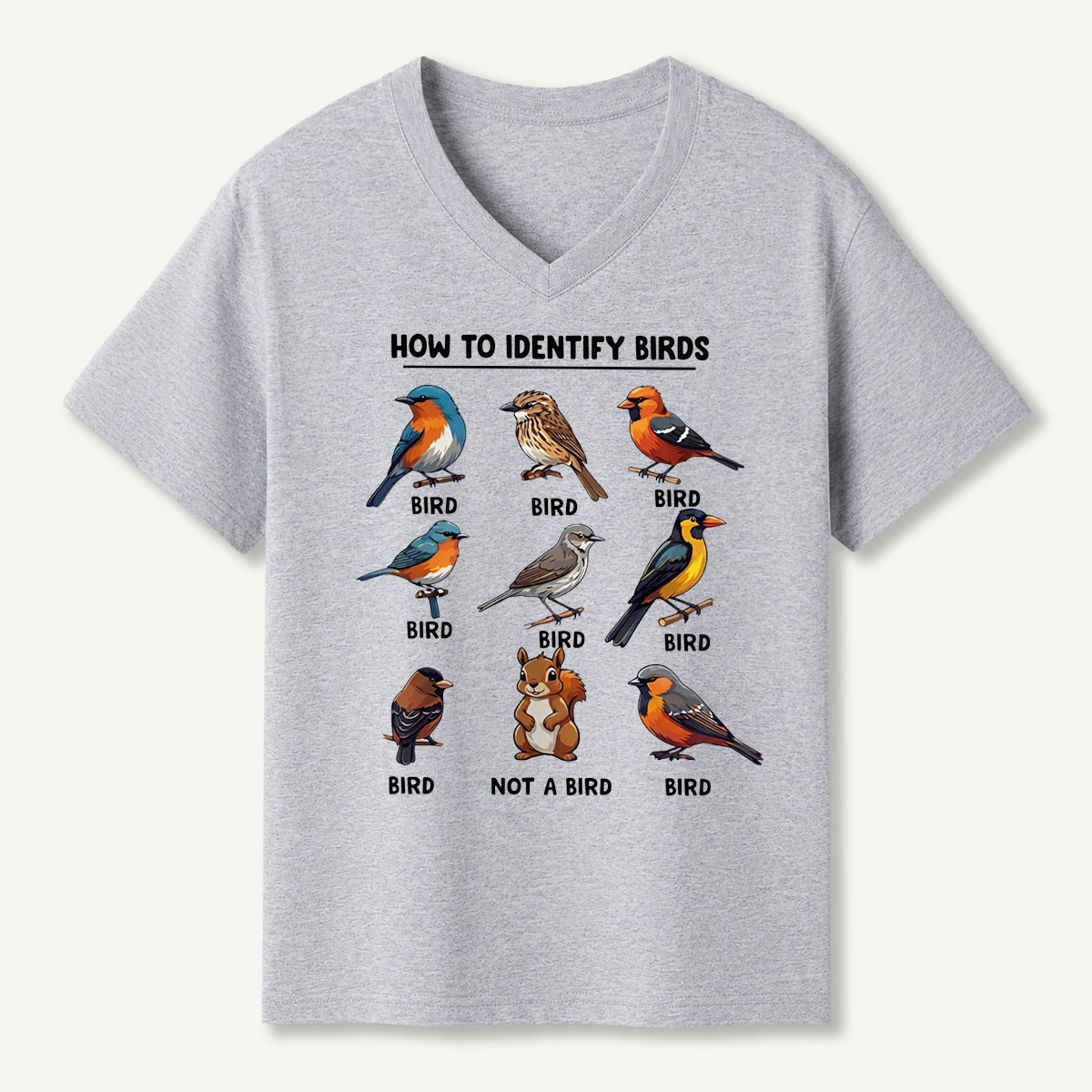 Funny Bird How to Identify Birds V-neck T-Shirt