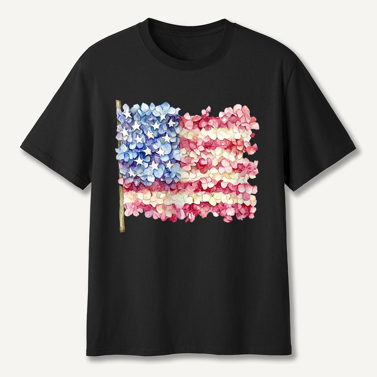 Floral American Flag T-Shirt