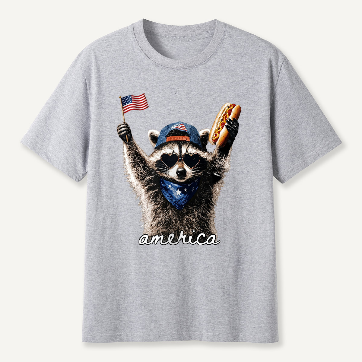 Patriotic Raccoon America T-Shirt