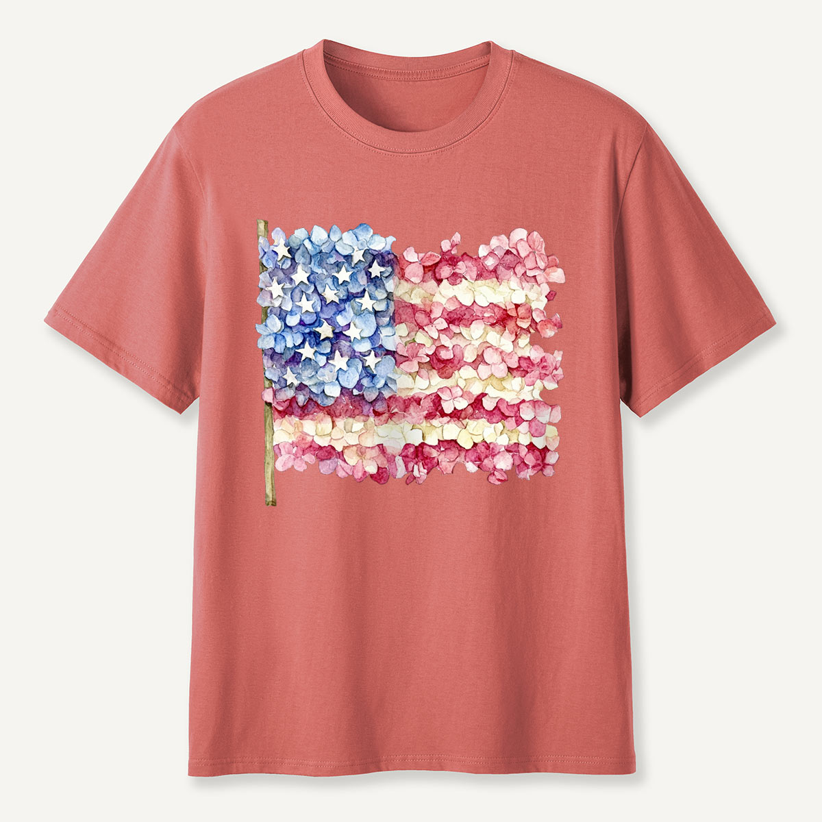 Floral American Flag T-Shirt