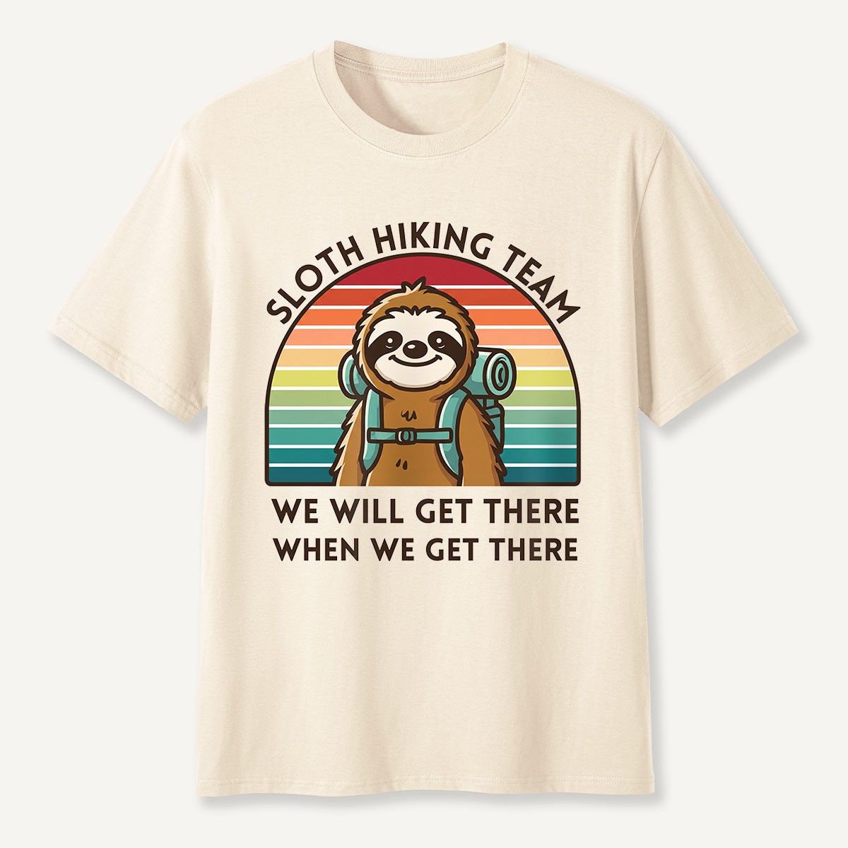 Sloth Hiking Team Retro Sunset T-Shirt