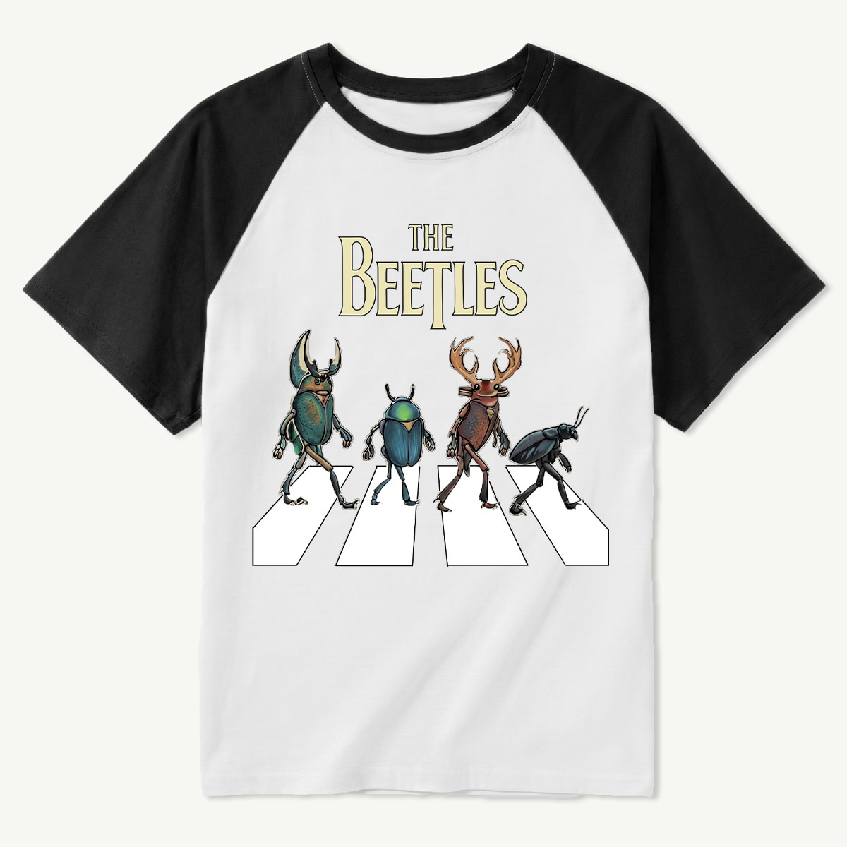 The Beetles Funny Insect Band Raglan T‑Shirt