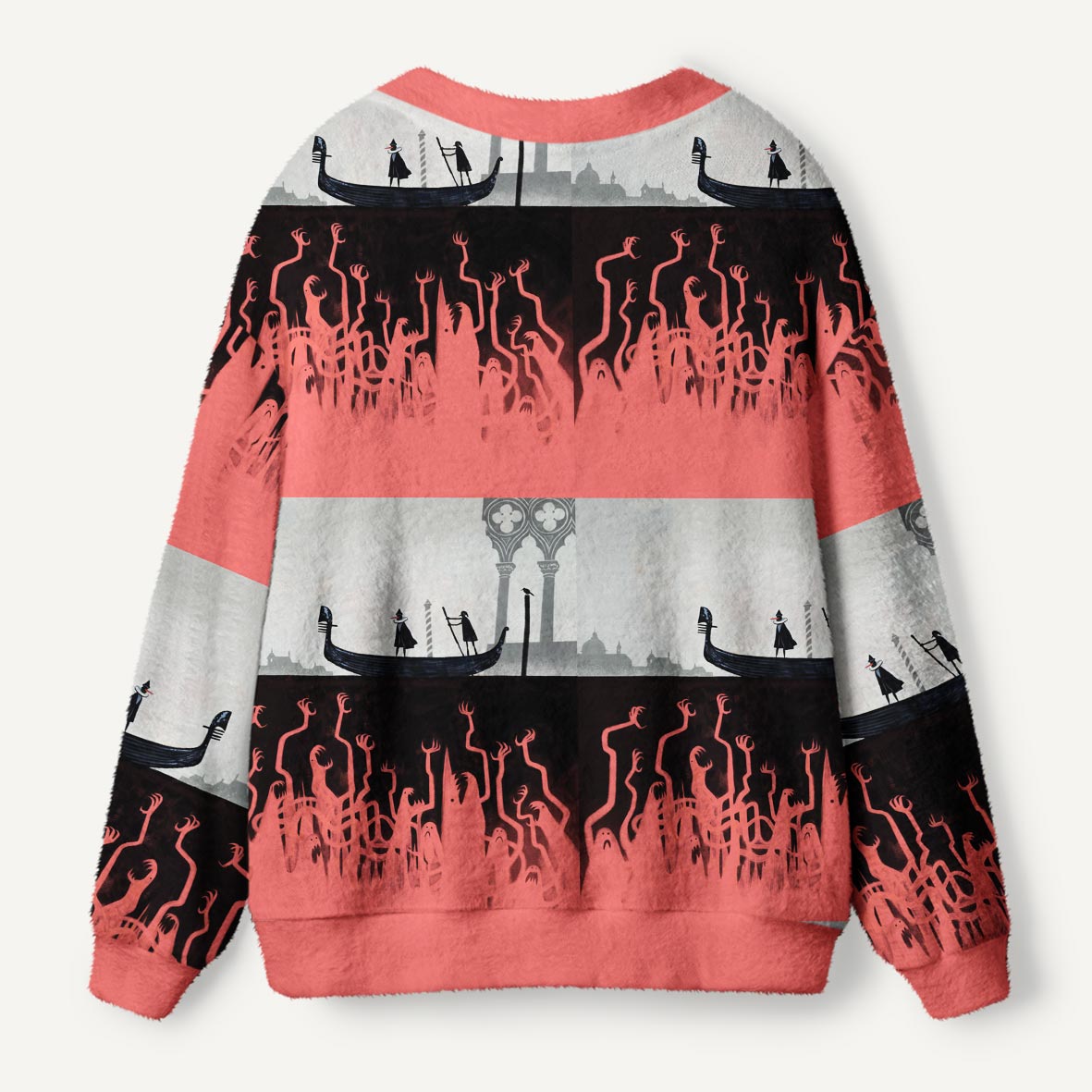 Haunted Venice Ghost Hands Beneath The Gondola Ugly Cardigan Sweaters