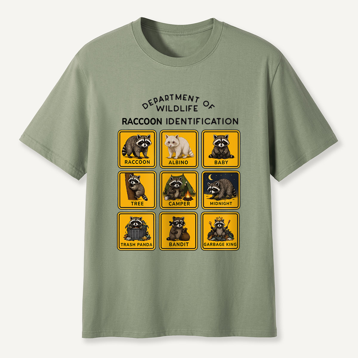 Department of Wildlife Raccoon Identification T-Shirt