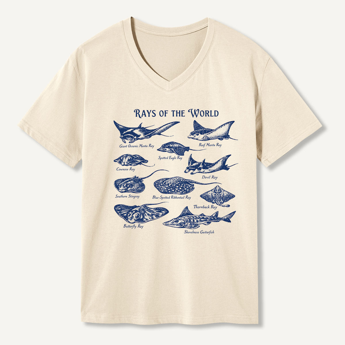 Rays Of The World Marine Guide V-neck T-Shirt