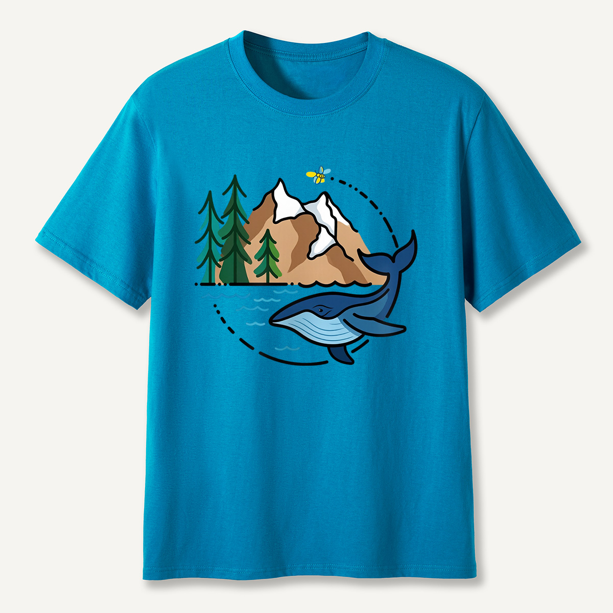 Whale & Mountain Forest T-Shirt
