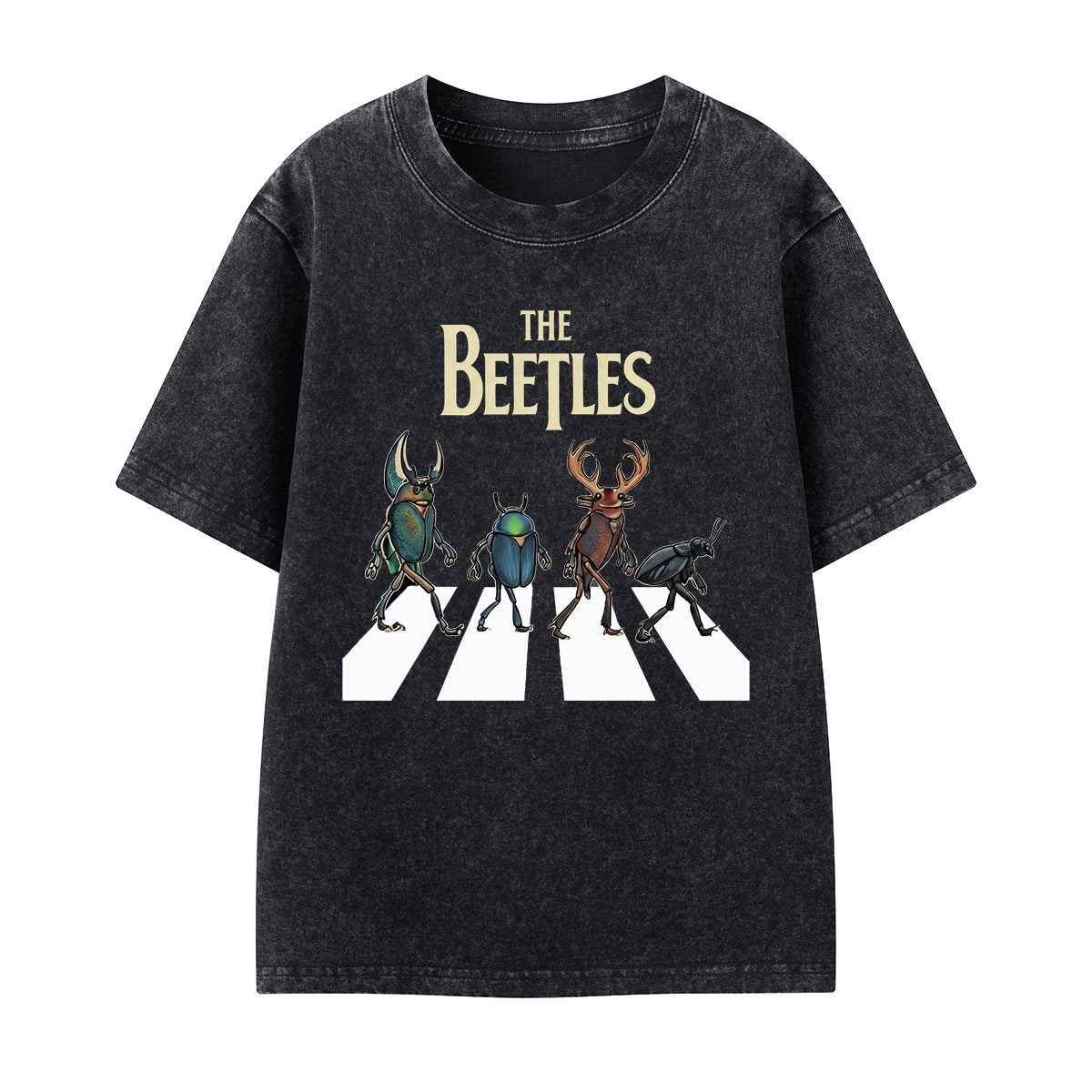 The Beetles Funny Insect Band Kids Washed T-Shirt