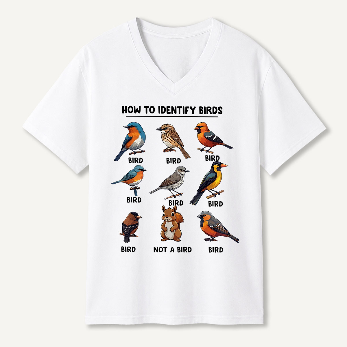 Funny Bird How to Identify Birds V-neck T-Shirt