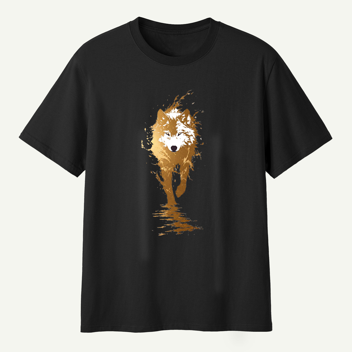 Golden Fox Reflection Watercolor T-Shirt