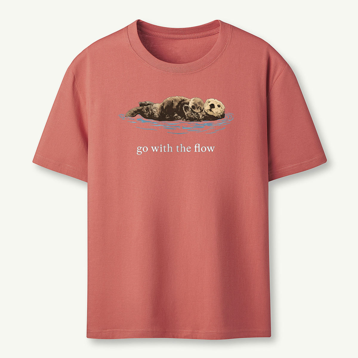 Go With The Flow Sea Otter Wildlife Nature T-Shirt
