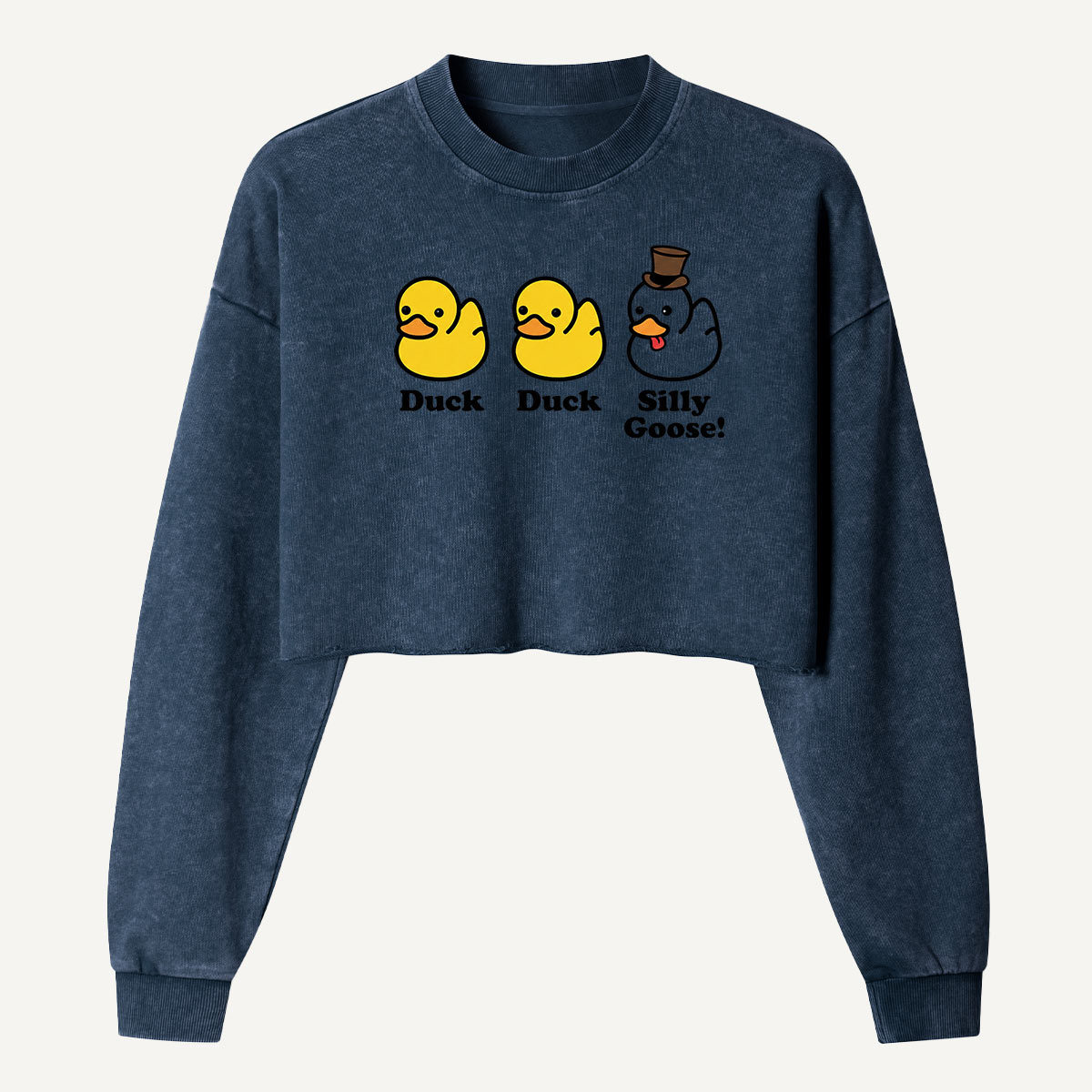 Duck Duck Silly Goose Women's Washed Cropped Sweatshirt