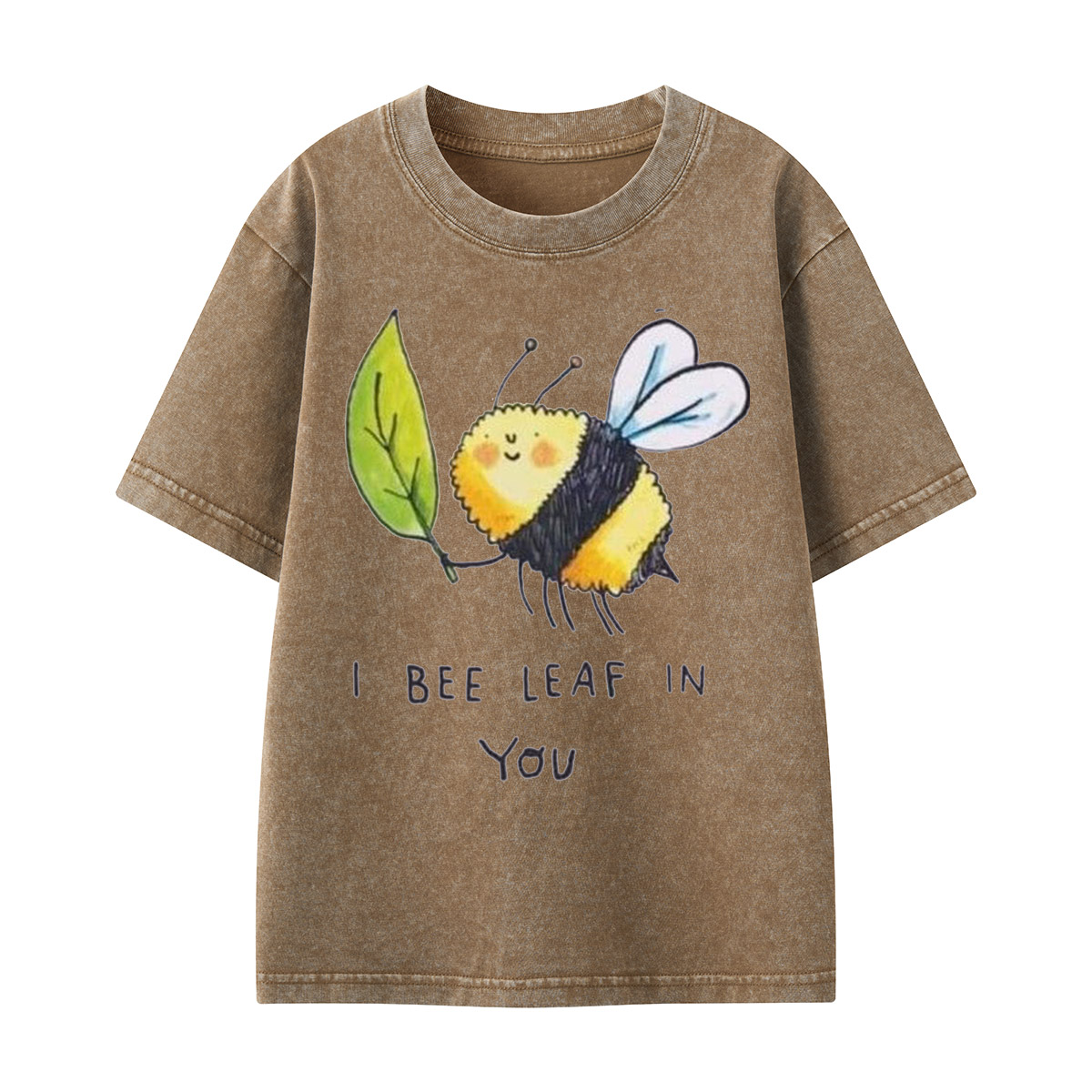 I Bee Leaf In You Kids Washed T-Shirt