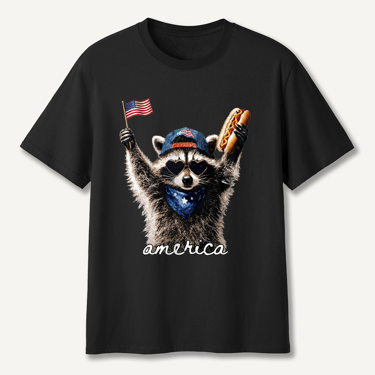 Patriotic Raccoon America T-Shirt