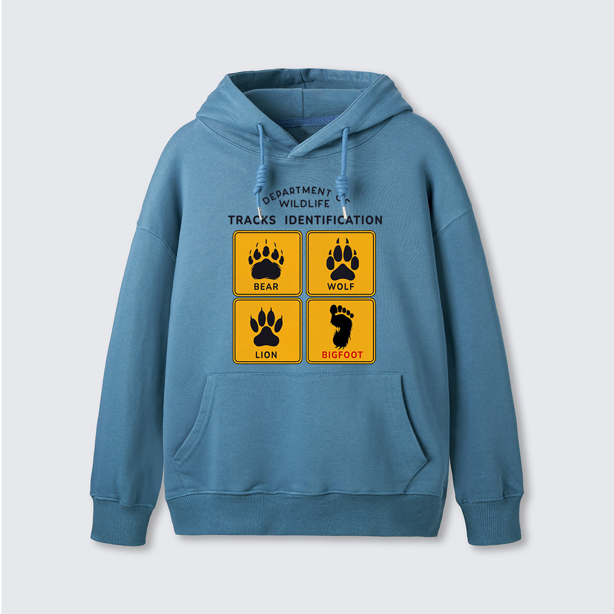 Department of Wildlife Tracks Identification Bear Wolf Lion Cryptids Hoodie
