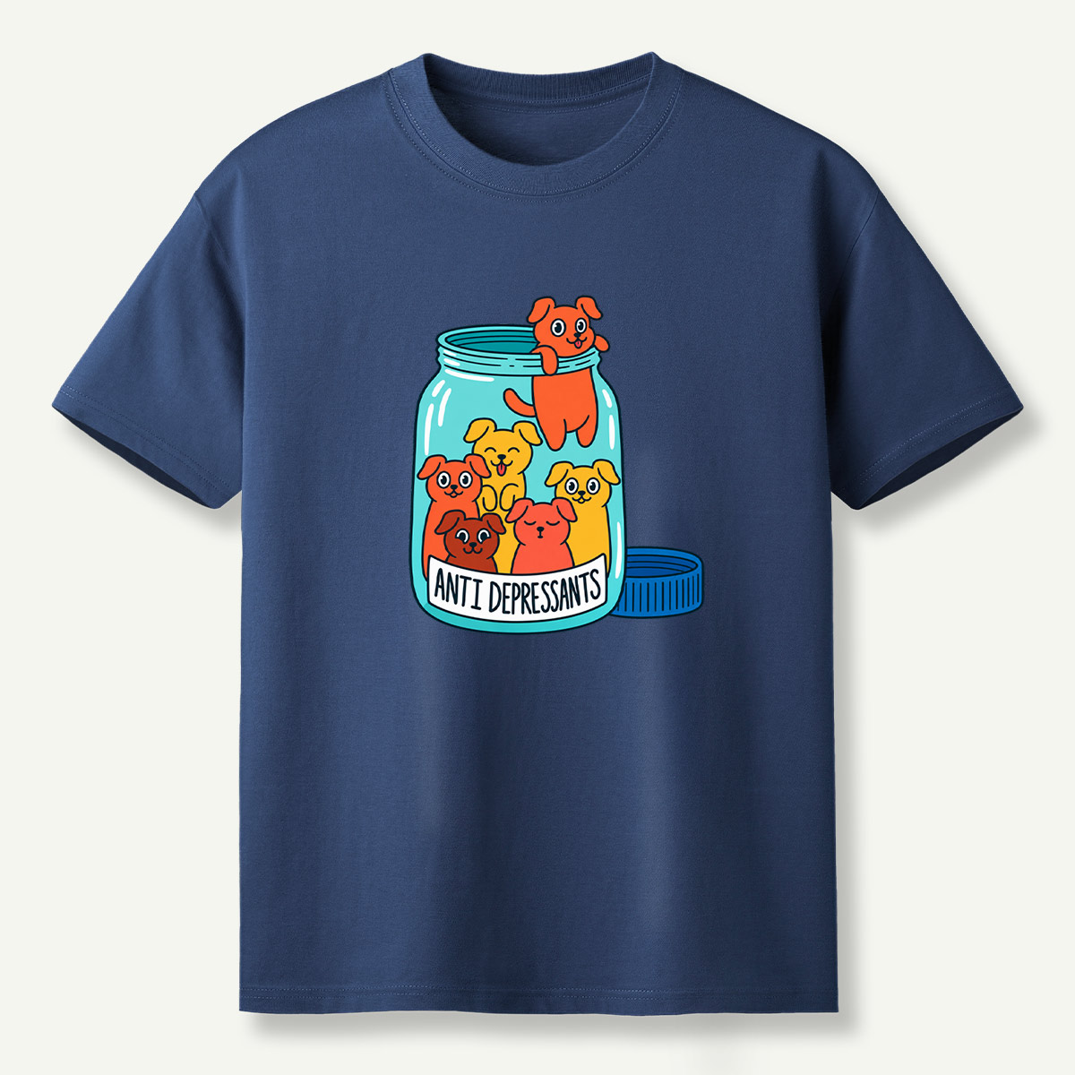 Anti Depressants Puppy Jar Funny Illustration T-Shirt