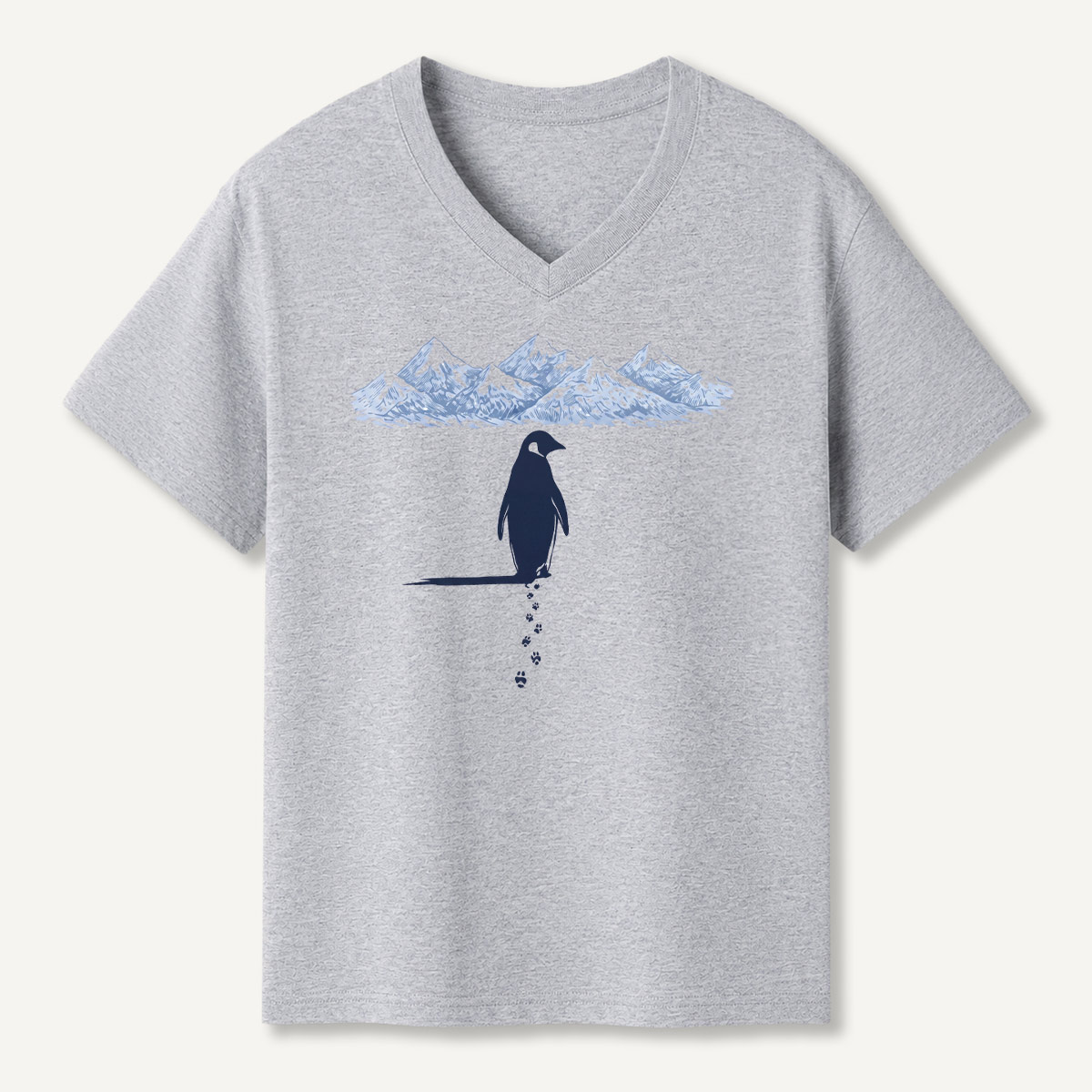 Solitary Penguin Arctic Walk V-neck T-Shirt