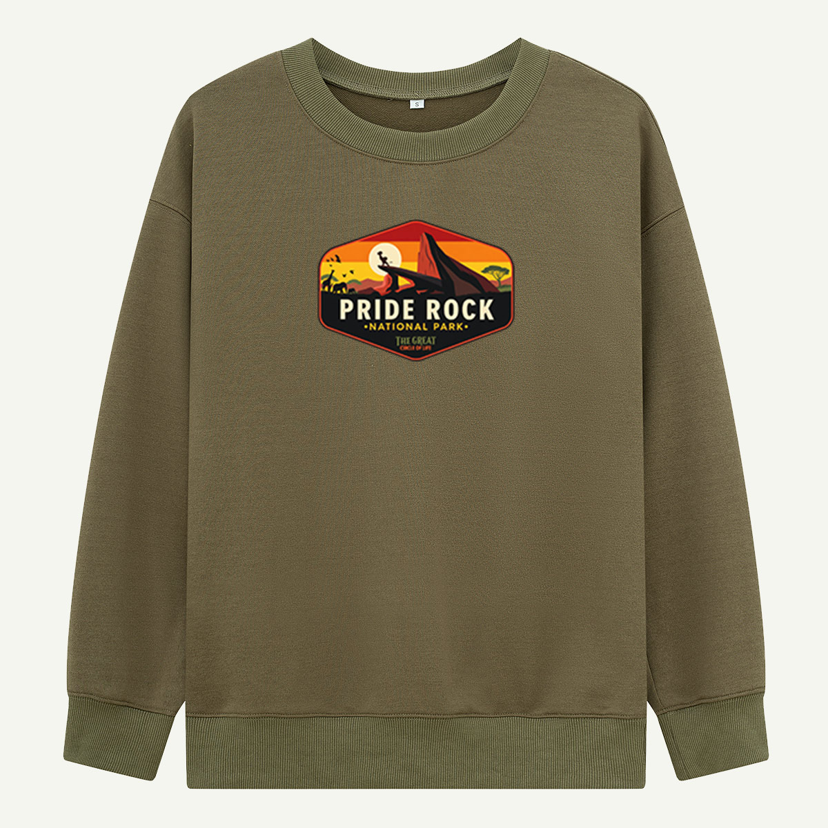 Pride Rock National Park Sunset Savanna Badge Sweatshirts