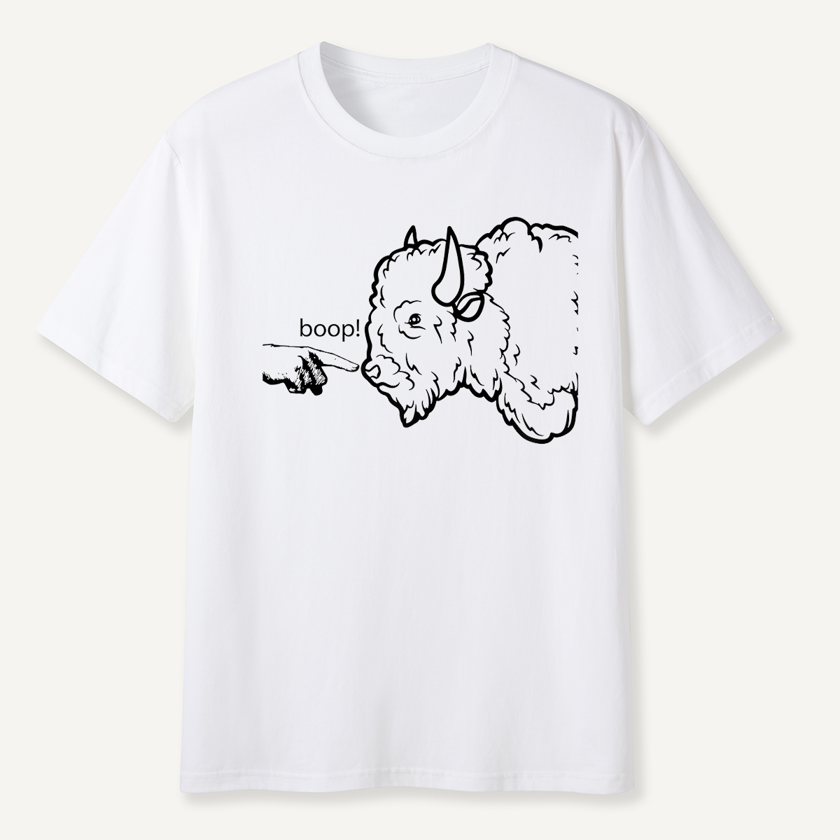 Boop the Bison Funny Line Art T-Shirt