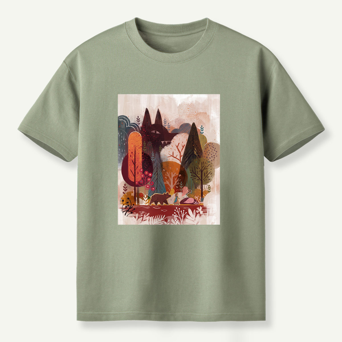 Autumn Fox Forest Storybook Scene T-Shirt