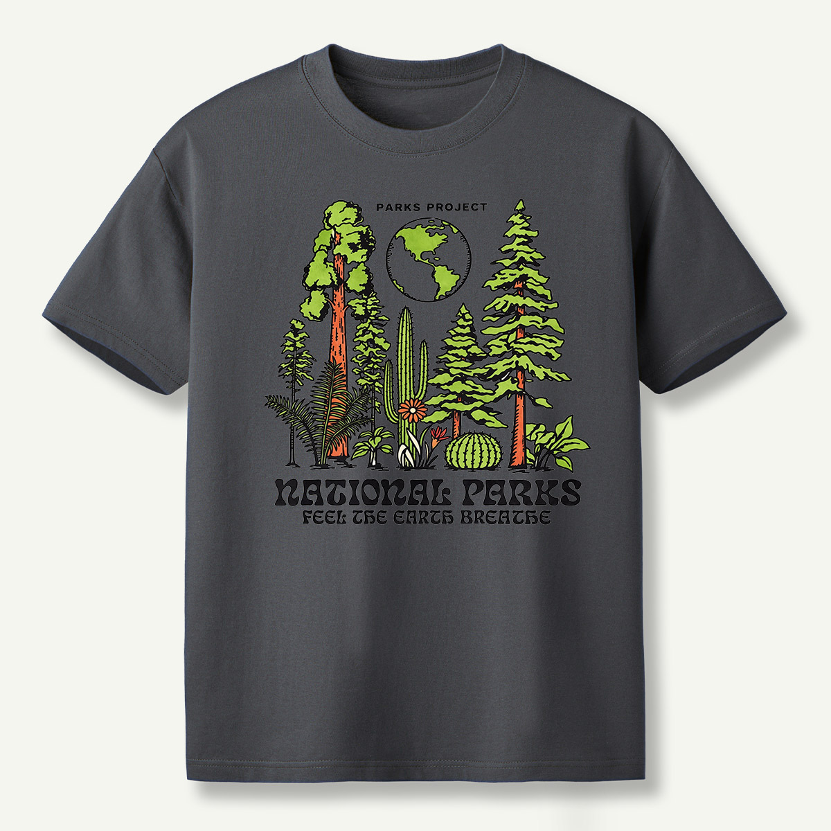 National Parks Feel The Earth Breathe Redwood Cactus Forest T-Shirt