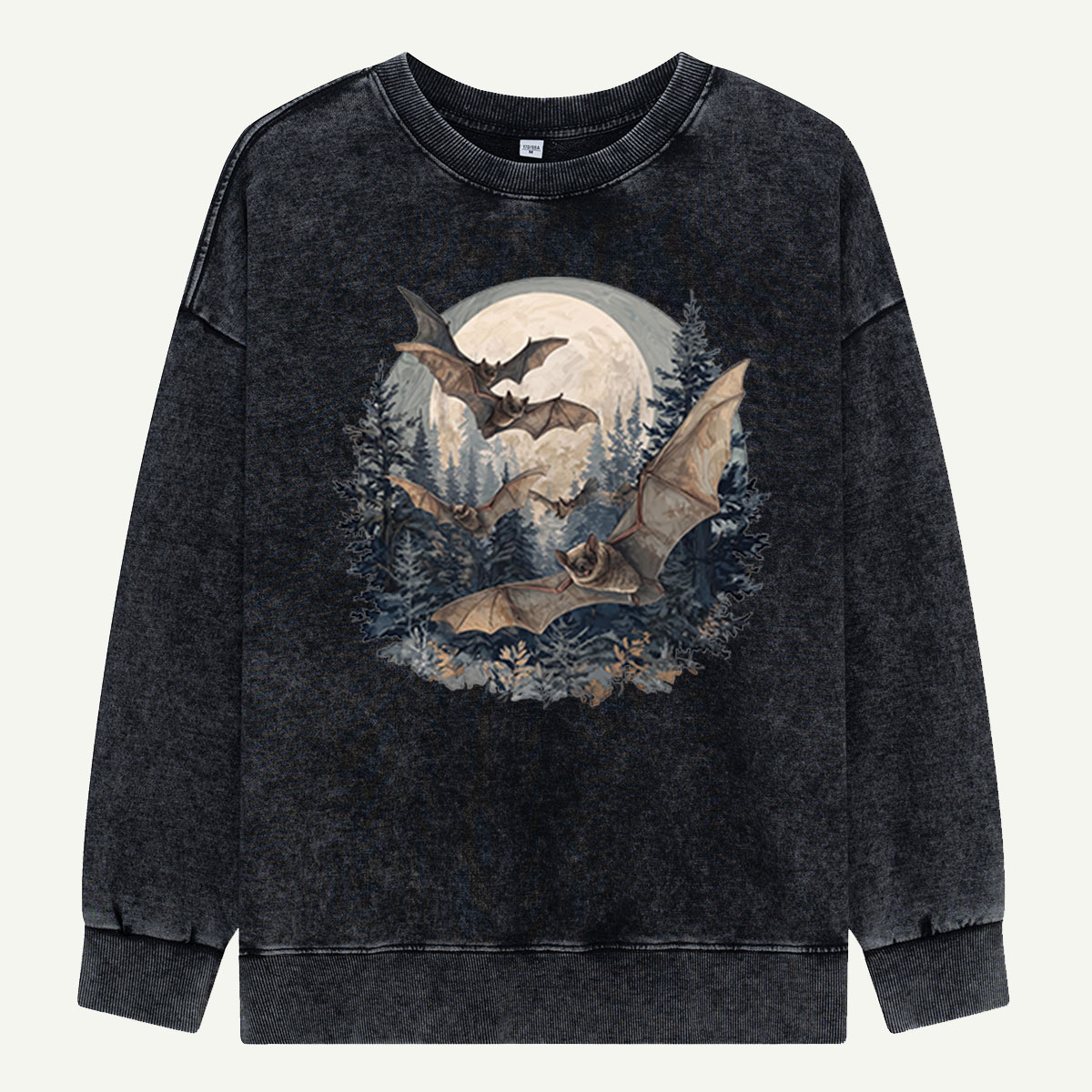 Moonrise Over the Bat Pines Washed Sweatshirts