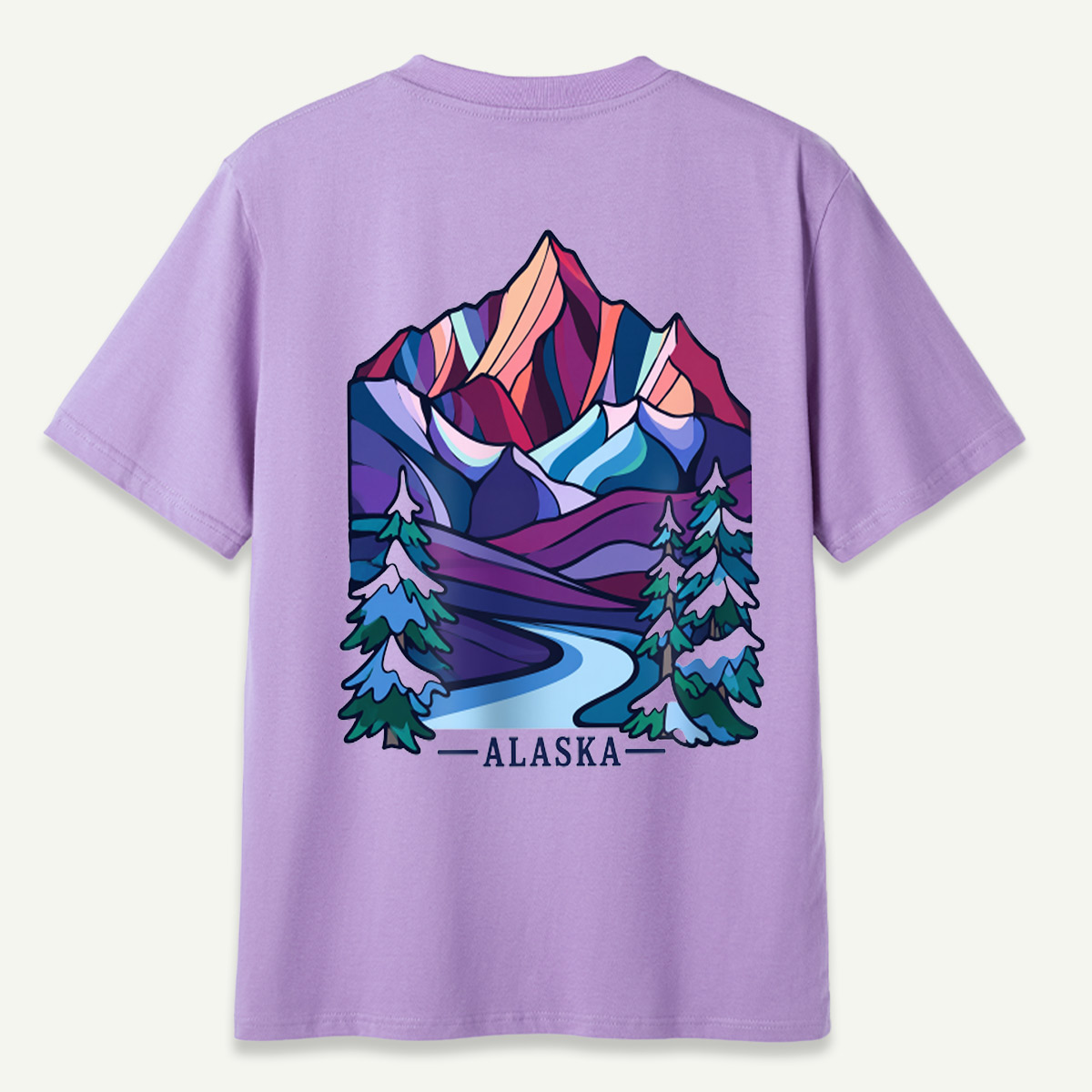 Alaska Abstract Mountain Winter Landscape T-Shirt