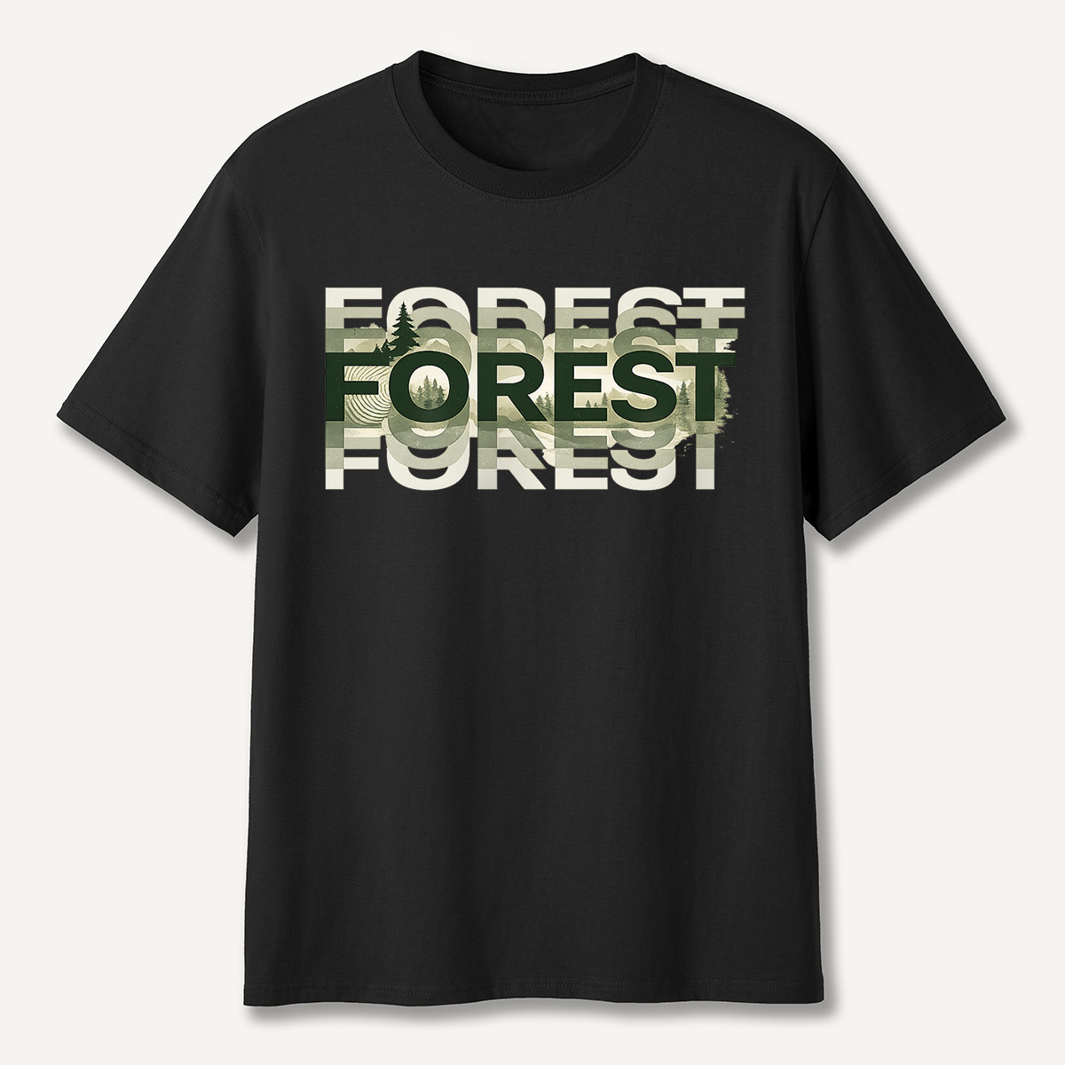 Forest Reflection Typographic T-Shirt