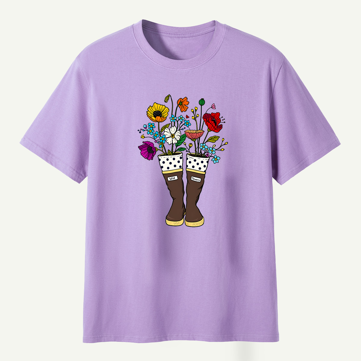 Wild Flowers Garden Boots Colorful Wildflower Bouquet T-Shirt
