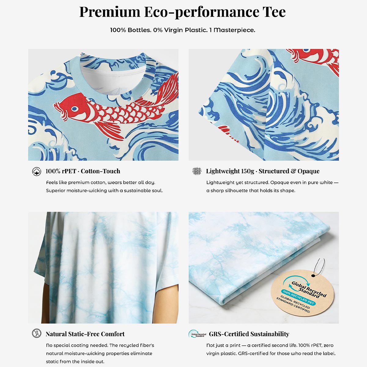 Peace Love Earth Frog Eco All-Over Print T-Shirt