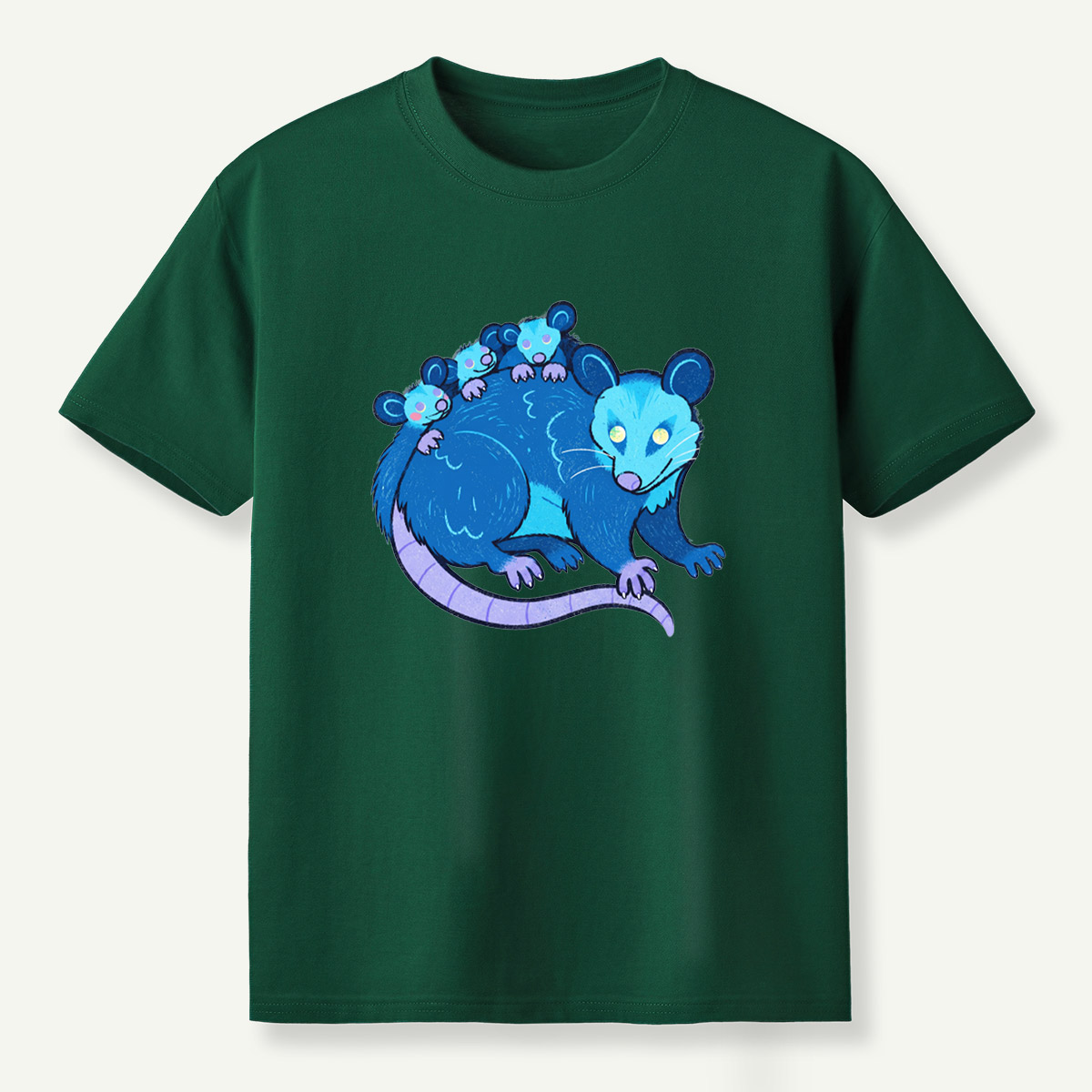 Blue Opossum Family T-Shirt