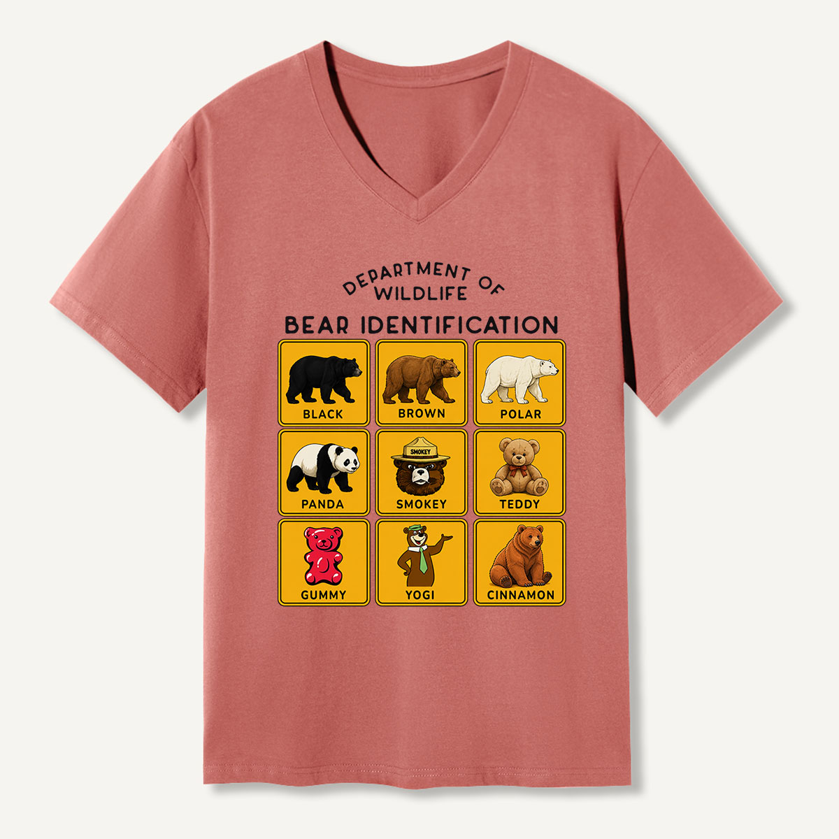 Department of Wildlife Bear Identification V-neck T-Shirt
