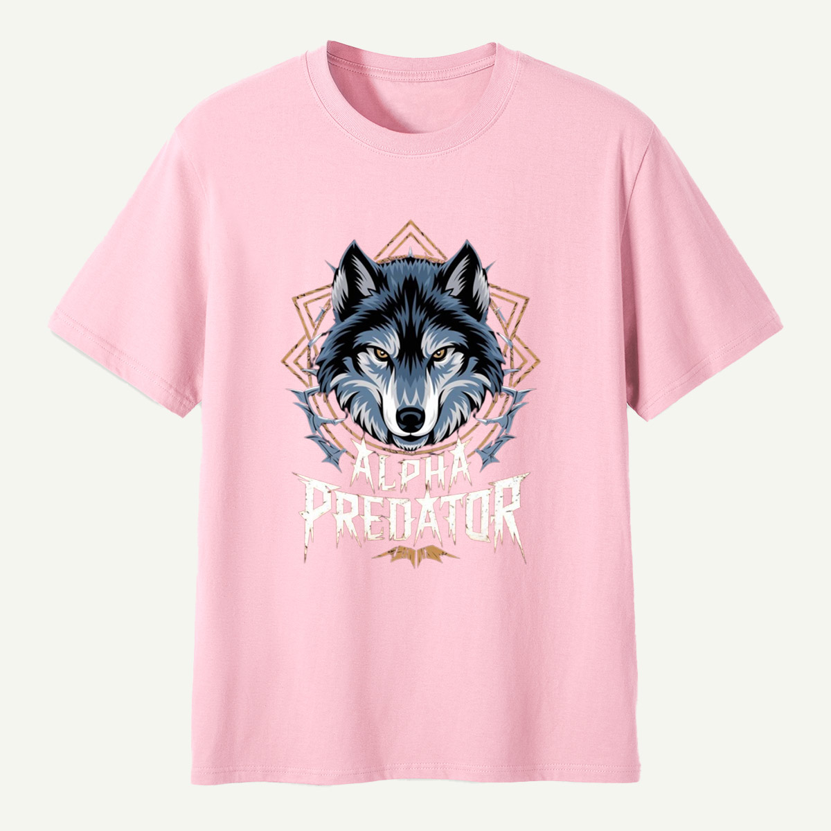Alpha Predator Wolf Head Geometric Wildlife Emblem T-Shirt