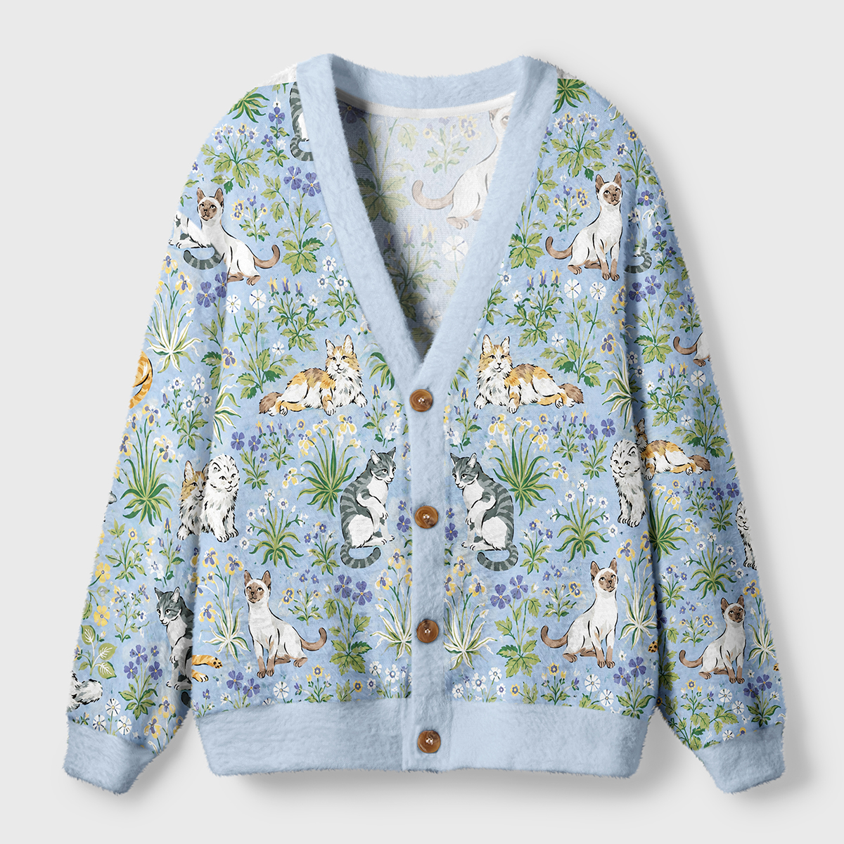 Cats in the Flower Patch Ugly Cardigan Sweaters