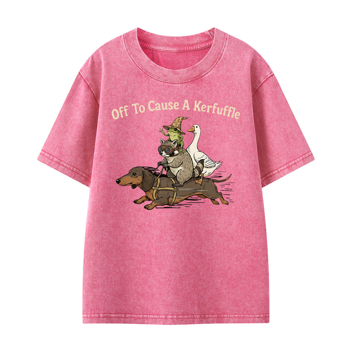 Off To Cause A Kerfuffle Kids Washed T-Shirt