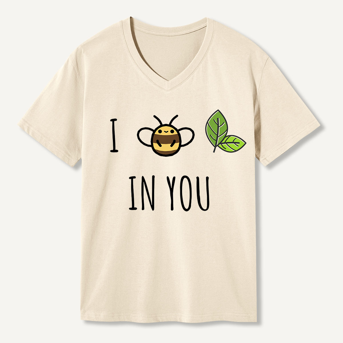 Bee Leaf Pun “I Believe in You” V-neck T-Shirt