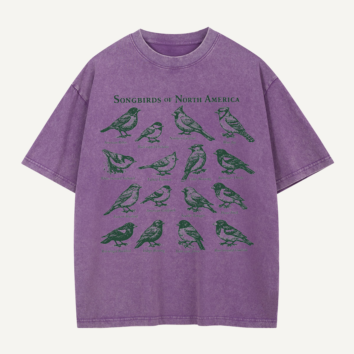 Owl Family In The Pines Washed T-Shirt